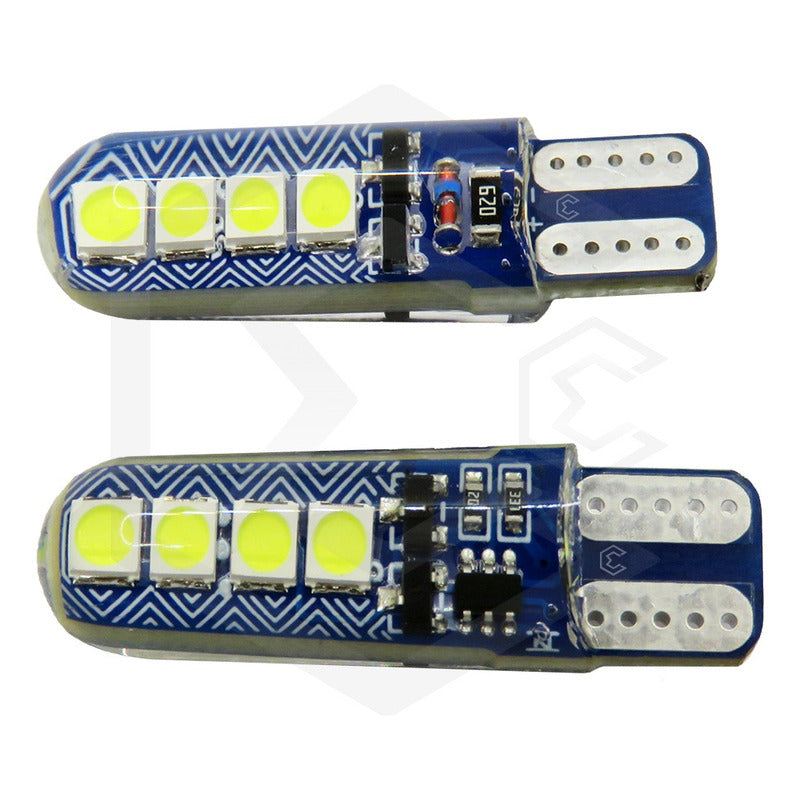 Kit 10 Focos Pellizco T10 8 Led Codigos 3 Funciones 12v T