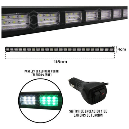 Barra 432 Led 19 Funciones 24 Módulos Bicolor Estrobo 12-24v