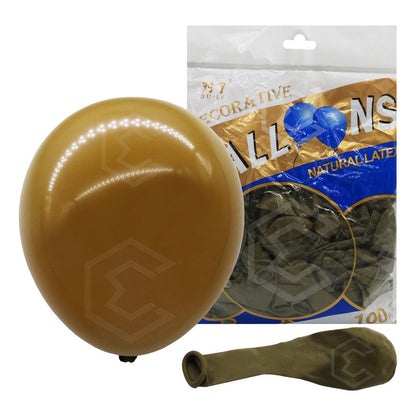 Bolsa 100 Globos Cafe Khaki Brilloso #10 Fiestas Bodas Latex Café