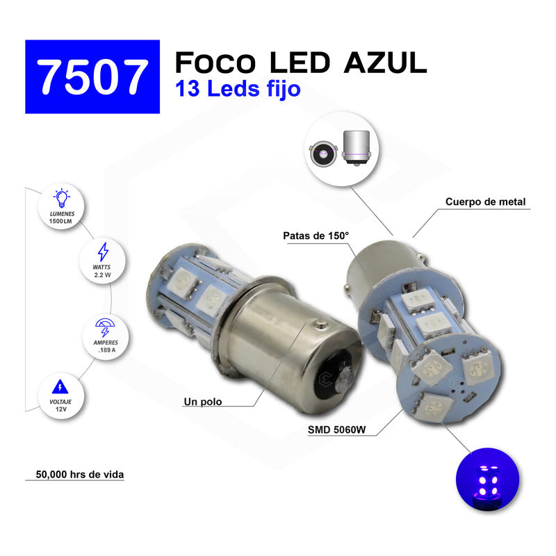 Par Focos 13 Leds 7507 Cuarto Direccional Patas V Fijo 12v