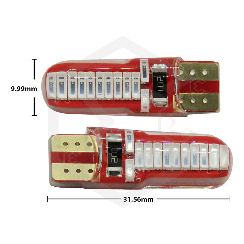 Kit 10 Focos De Pellizco T10 W5w 24 Leds Canbus 12v Fijo
