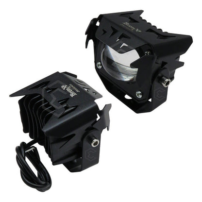 2 Faros Bicolor Rectangular 3'' 6 Hiperled Lupa Fijo 12-24v