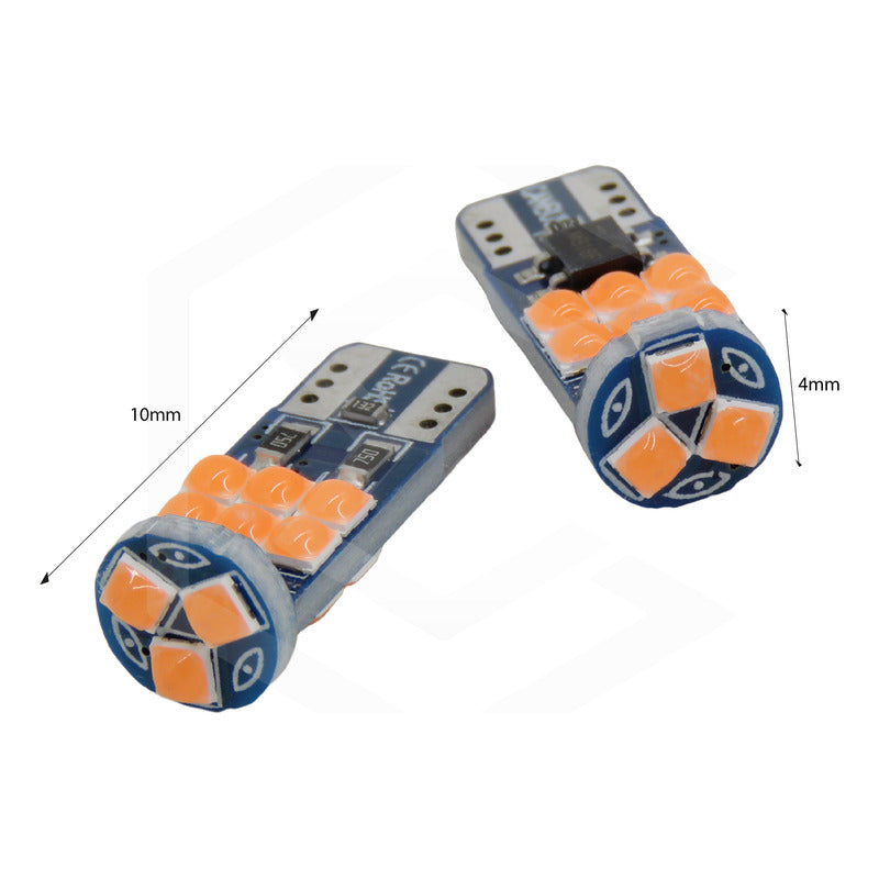 Par Foco Pellizco T10 15leds Burbuja Canbus Doble Polaridad