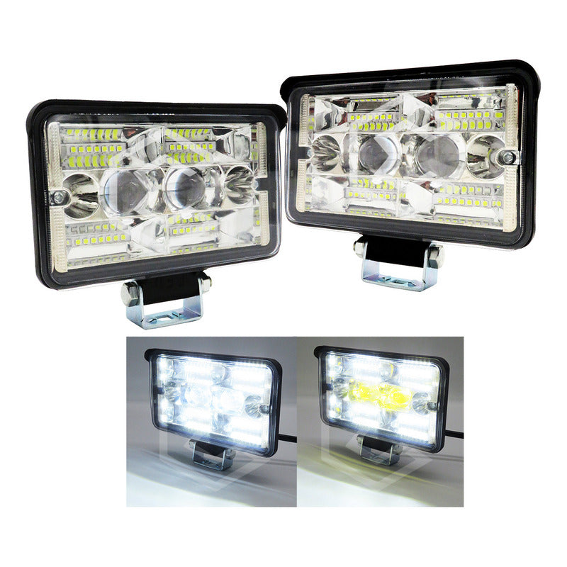Par Faros 42 Leds 2 Lupas Blanco-ámbar Fijo 50,000lm 12-30v