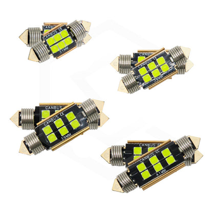 Kit 10 Focos Luz Interior 31 36 39 41 Mm 6 Leds Canbus 12v