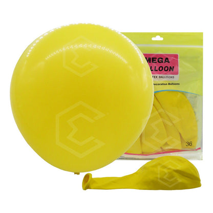 Bolsa 3 Globos Amarillo Brillosos #36 Fiestas Bodas Latex Amarillo Brilloso