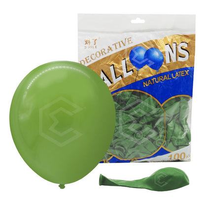Bolsa 100 Globos Verde Brillosos #10 Fiestas Y Bodas Latex
