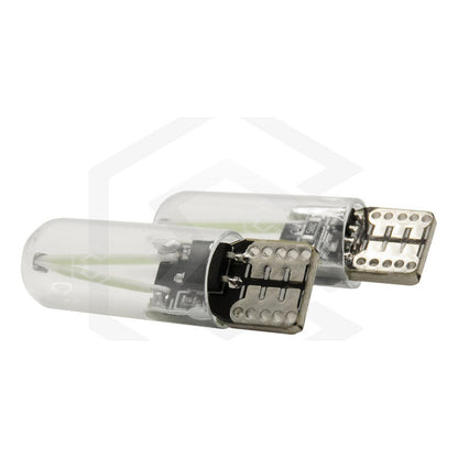 Kit 10 Foco De Pellizco Led Cob Vidrio Filamento Canbus T10