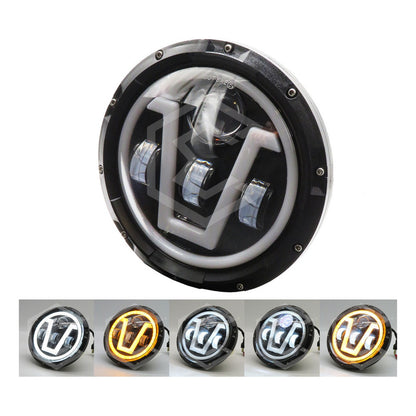 Par Faros Led 7'' Pulgadas Redondo Jeep Vocho 4 Lupas 12-24v