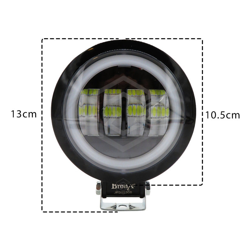 Par Faros Redondo 4 Hiper Lupa Ojo Ángel Gel Cob Estrobo