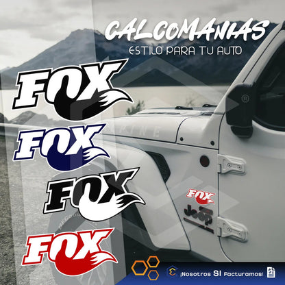 Calcomanía Fox Zorro Rojo Letras Sticker Vinil Auto 12cm