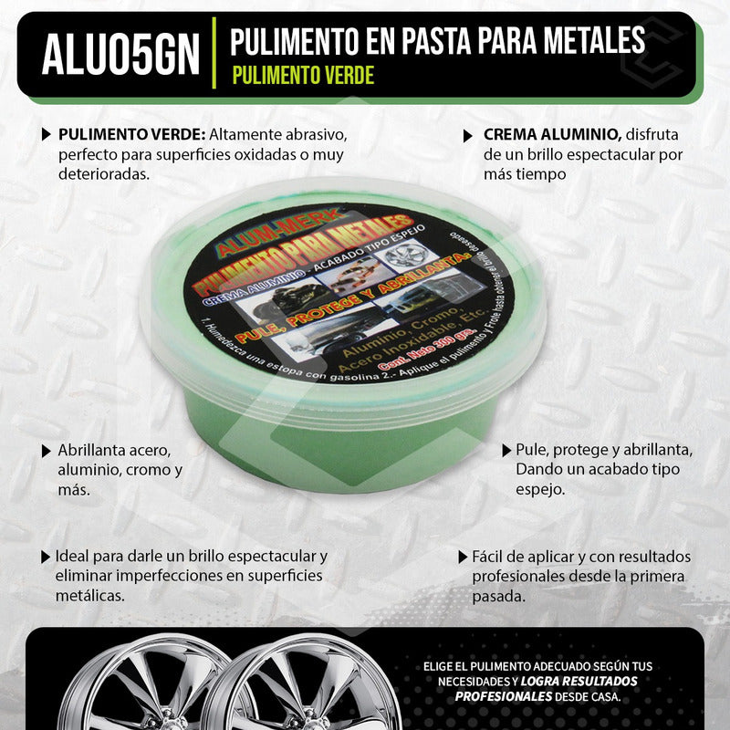 Pulimento Para Metales Aluminio Cromo Acero Acabado Espejo