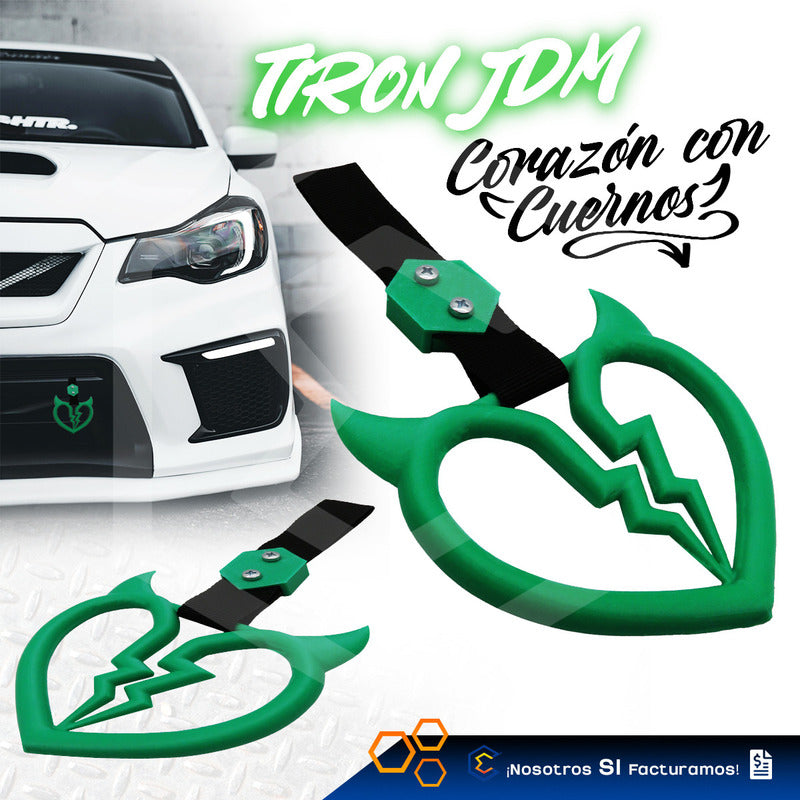 Tiron Corazon Cuernos Jdm Tsurikawa Remolque Gancho Decorati