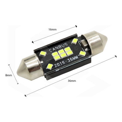 Kit 10 Focos Luz Interior 10 Leds Canbus 31mm 36mm 39mm 41mm
