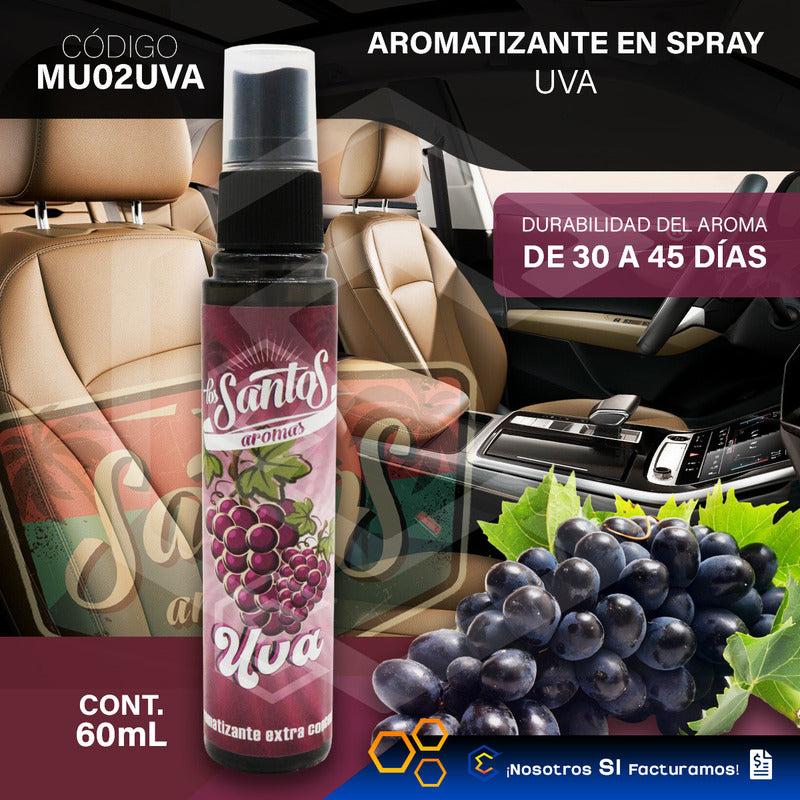 6 Aromatizante Botella Spray Liquido 60ml Auto Casa Ambiente