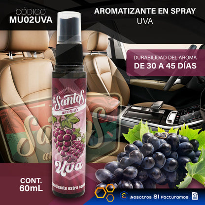 6 Aromatizante Botella Spray Liquido 60ml Auto Casa Ambiente