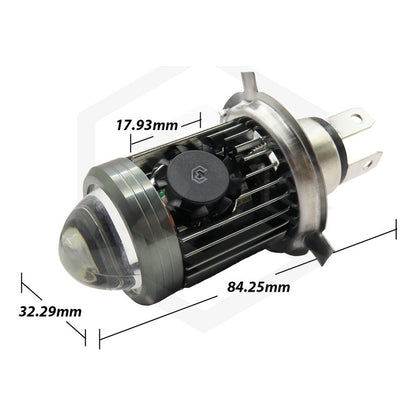 Foco Moto H4 Lupa Con Ventilador Ba20d Bicolor 6 Leds Csp T