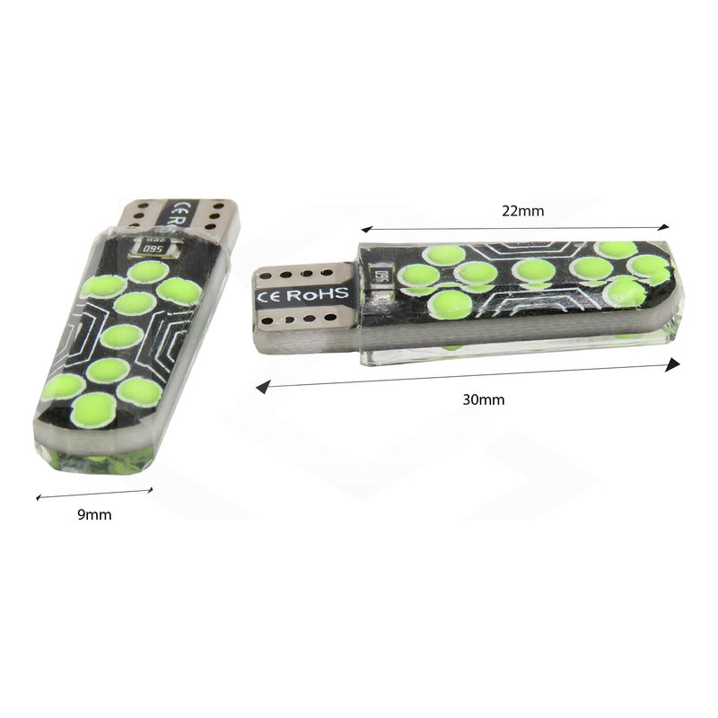 Kit De 10 Focos De Pellizco T10 18 Led Cob Gel Alta Potencia