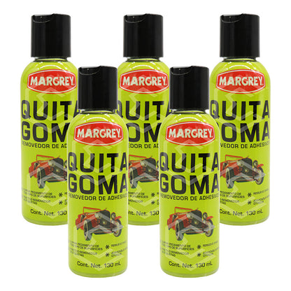 5 Removedor Adhesivo Multiuso Quita Goma Chicle 130ml Magrey