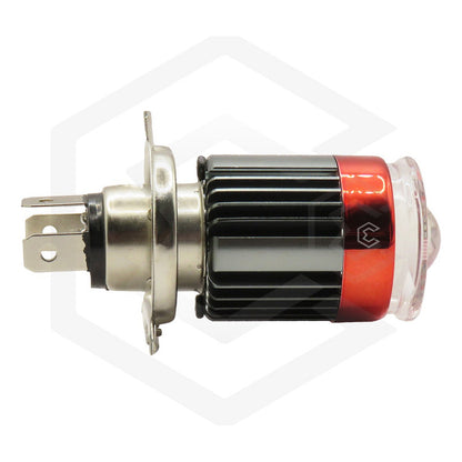 Foco Moto H4 Lupa Proyector Ba20d 24 Led Bicolor 4 Funciones