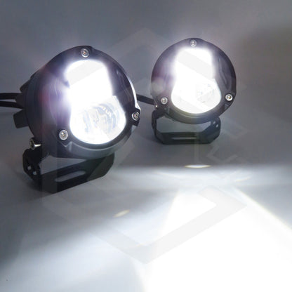 Faro Cuadrado O Redondo Lupa Bicolor 18,000lm 7 Led Uso Rudo