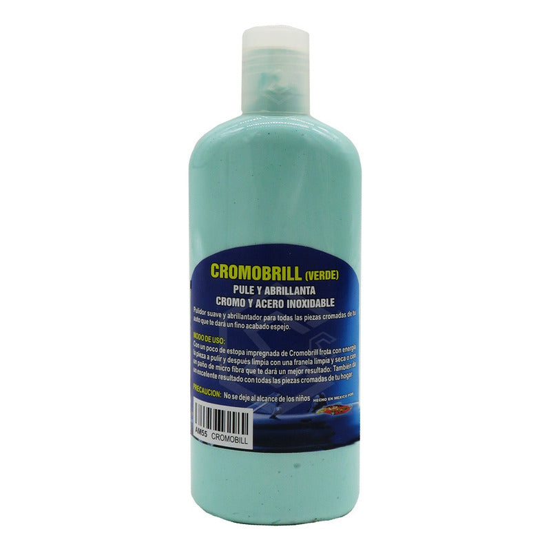 3 Pule Y Abrillanta Cromo Acero Inoxidable Cromobrill 250ml Azul Acero