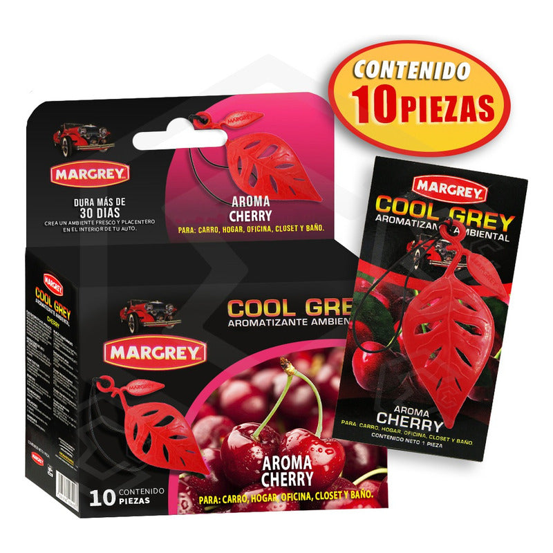 Aromatizante Auto Casa Ambiental Cool Grey Hoja Margrey10pza