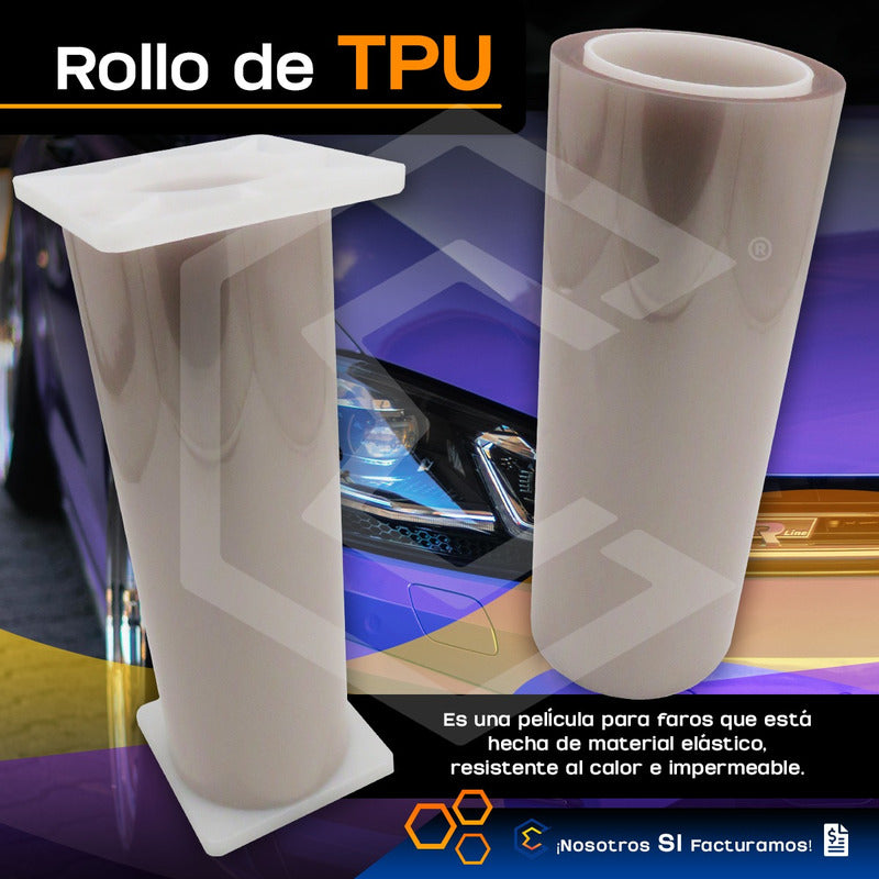 Película Protectora Ppf Fotocromático Faros Rollo 30cm X 2mt