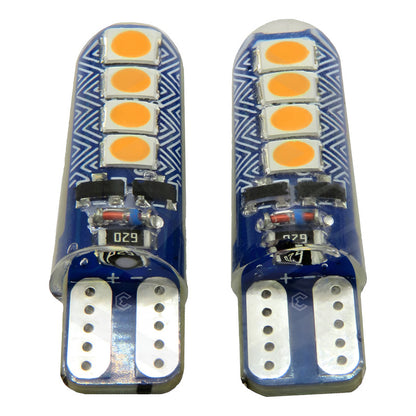 Par Focos De Pellizco T10 8 Led Codigo 3 Funciones 12v