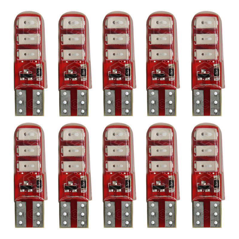 Kit 10 Focos De Pellizco 6 Leds Smd T10 Gel Luz Estrobo 12v