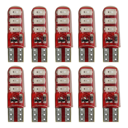Kit 10 Focos De Pellizco 6 Leds Smd T10 Gel Luz Estrobo 12v
