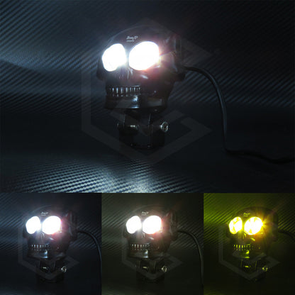 Par De Faros 6 Leds Con 2 Lupas Bicolor Fijo Estrobo 12-24v