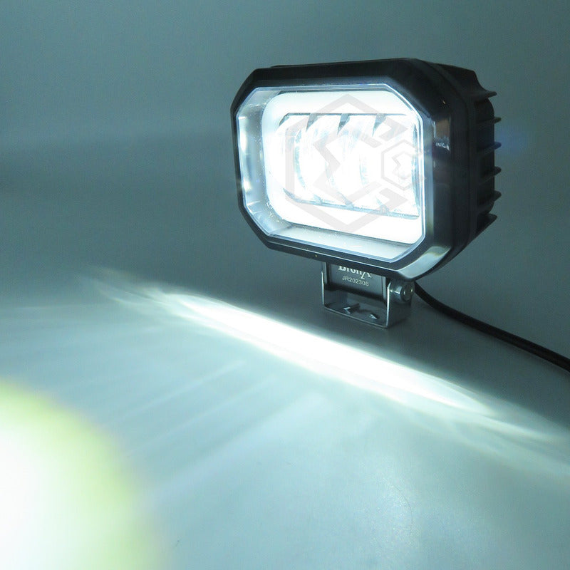 Par Faros Rectangular 4 Hiper Lupa Arillo Ángel Gel Estrobo