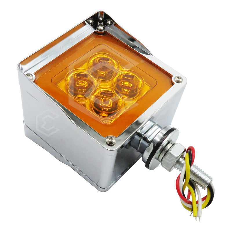 2 Plafón Direccional Universal Cuadrado 8 Led Bicolor 12-24v