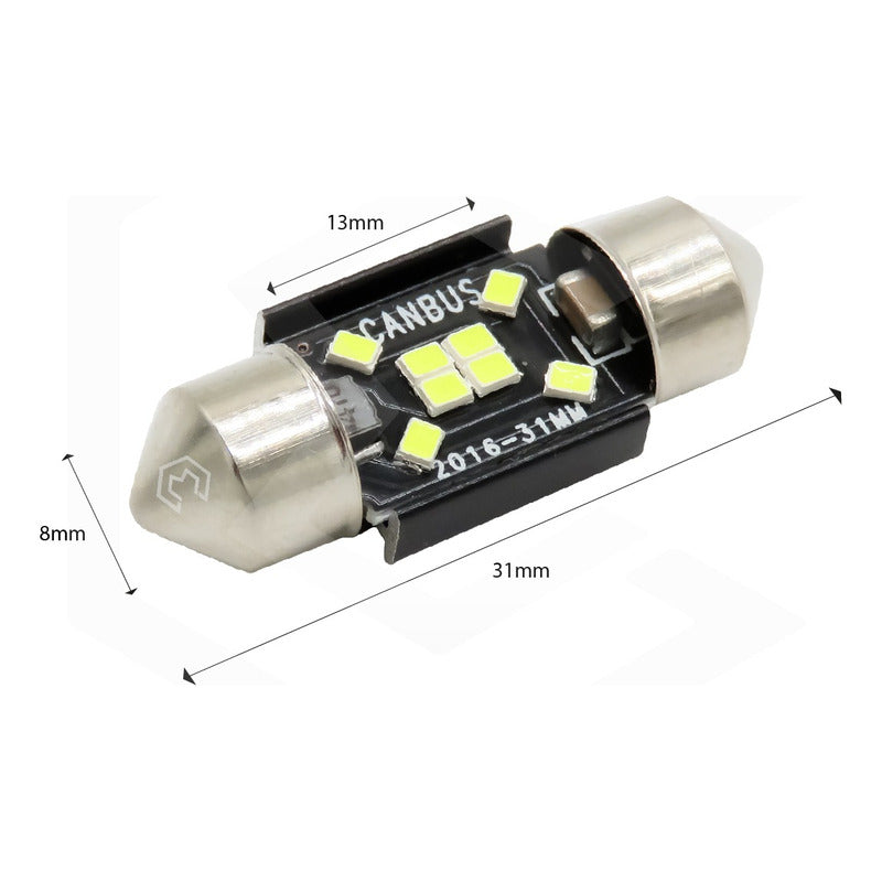 Par De Focos Luz Interior 10 Leds Canbus 31mm 36mm 39mm 41mm
