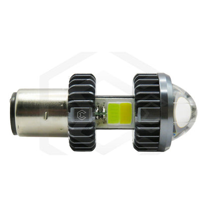 Foco Moto H4 Lupa Proyector Ba20d Bicolor 66 Leds 2 Funcion