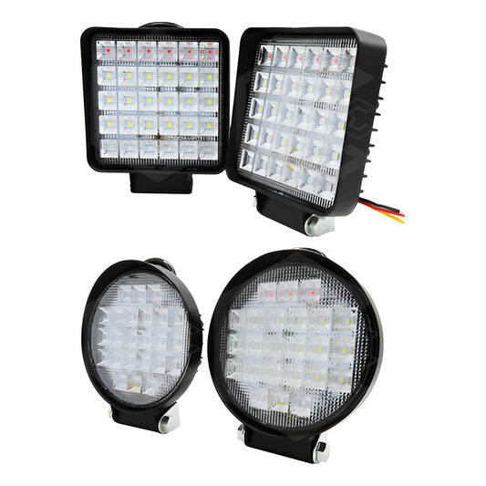 Par De Faros 30 Leds 9-30v Luz Blanca/rojo/azul 6 Funciones