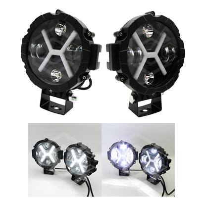 4 Faros De Led Auxiliar Luz Blanca En X 24000lm 6 Led 12-24v Blanco
