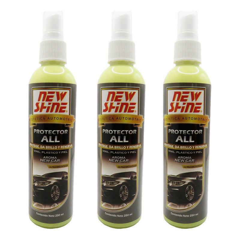 3 Protector All Brillo Renueva Vinil Plastico Piel Aromas