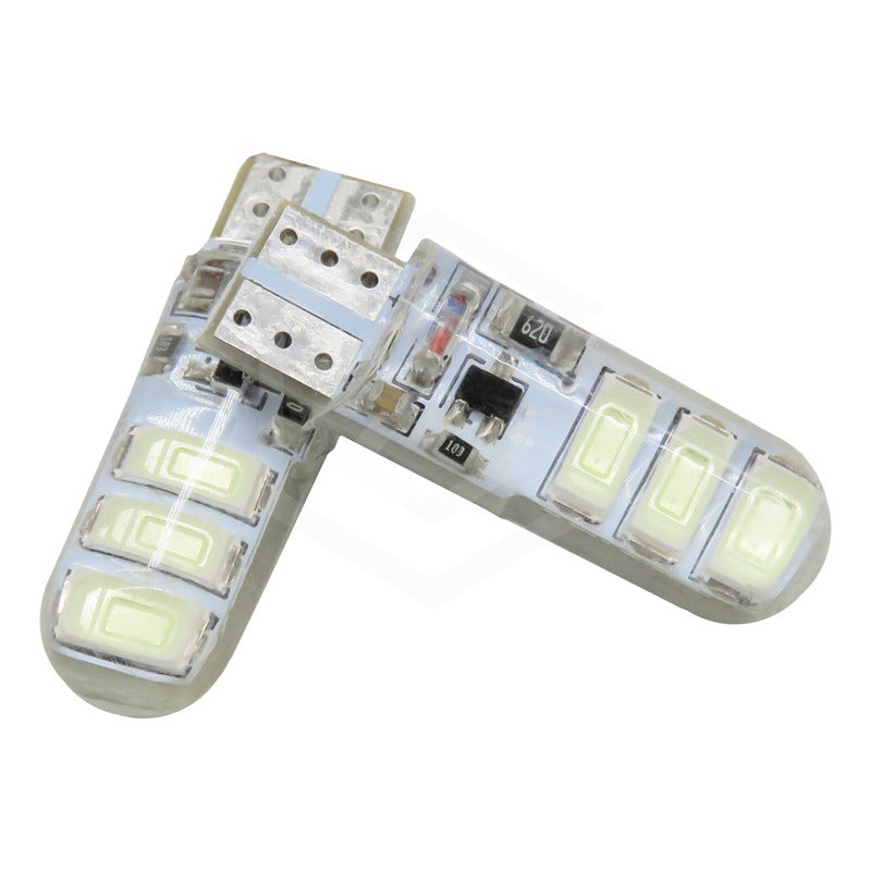 Kit 10 Focos Pellizco Gel T10 Fijo + Estrobo 6 Leds Canbus