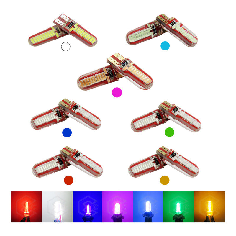 Kit 10 Focos De Pellizco T10 W5w 24 Leds Canbus 12v Fijo