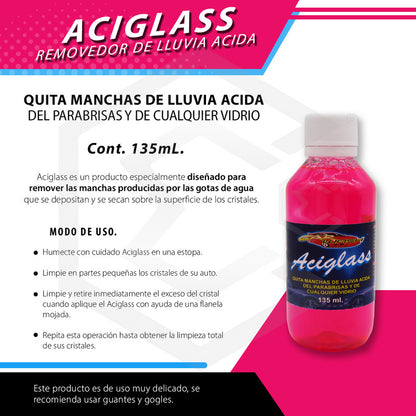 5 Limpiador Quita Manchas Lluvia Ácida Cristal Vidrios 120ml Blanco