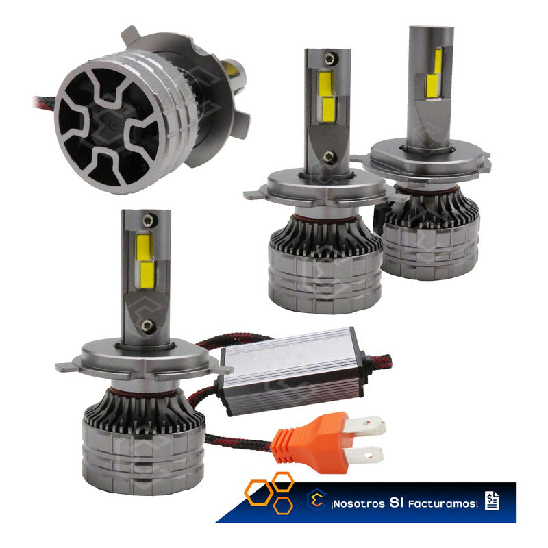 2 Focos 24led Csp Ambar H4 M65s Ventilador Alta Y Baja 51.9w H4 Ambar