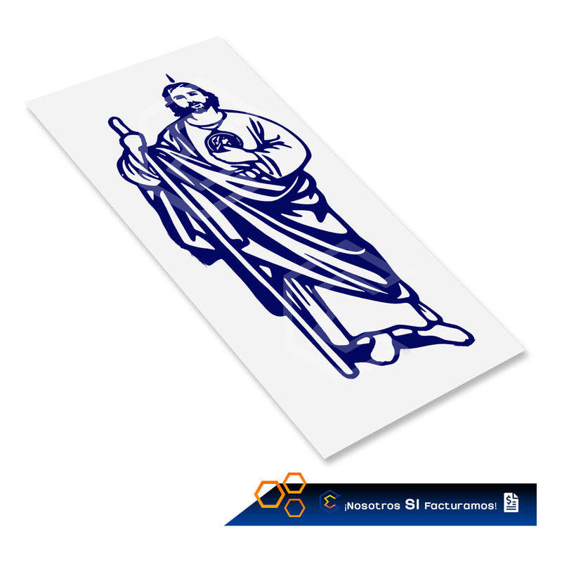 Calcomanía San Judas Tadeo Sticker Vinil Auto Moto 29cmx12cm