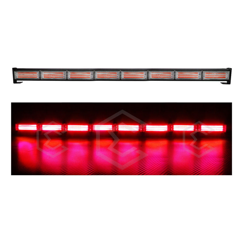 Barra Torreta Led Cob 8 Módulos Estrobo Código 16 Funciones