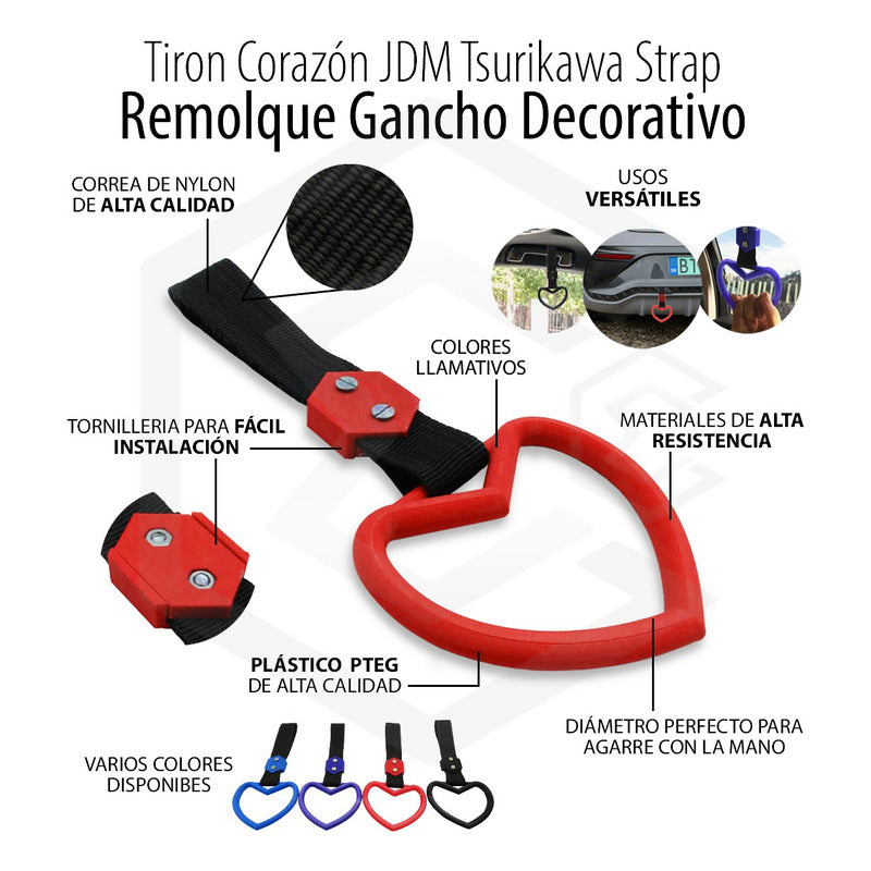 Tiron Corazon Jdm Tsurikawa Strap Remolque Gancho Decorativo