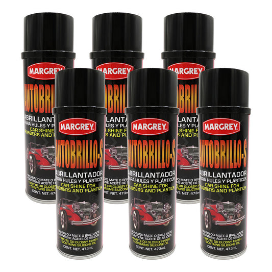 6 Abrillantador Plasticos Autobrillo S Aerosol 473ml Margrey Blanco