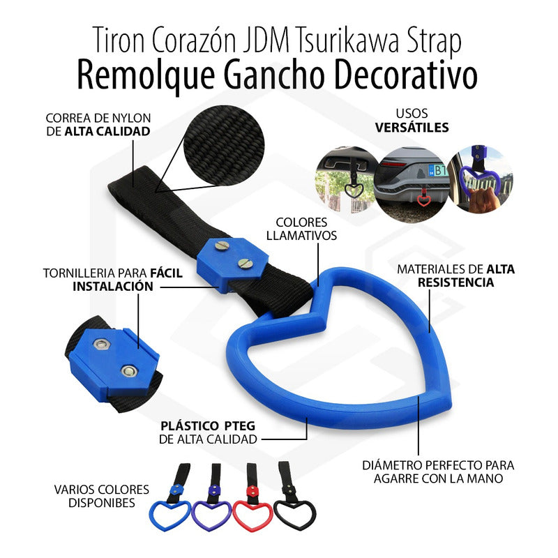 Tiron Corazon Jdm Tsurikawa Strap Remolque Gancho Decorativo