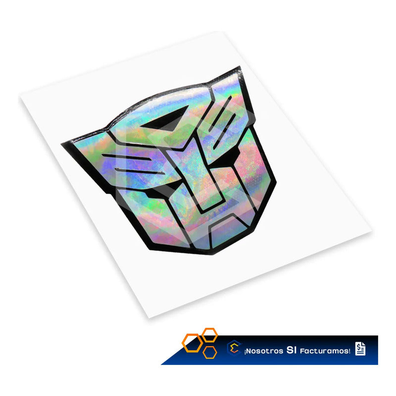 Calcomanía Transformers Optimus Tornasol Sticker Vinil 9cm