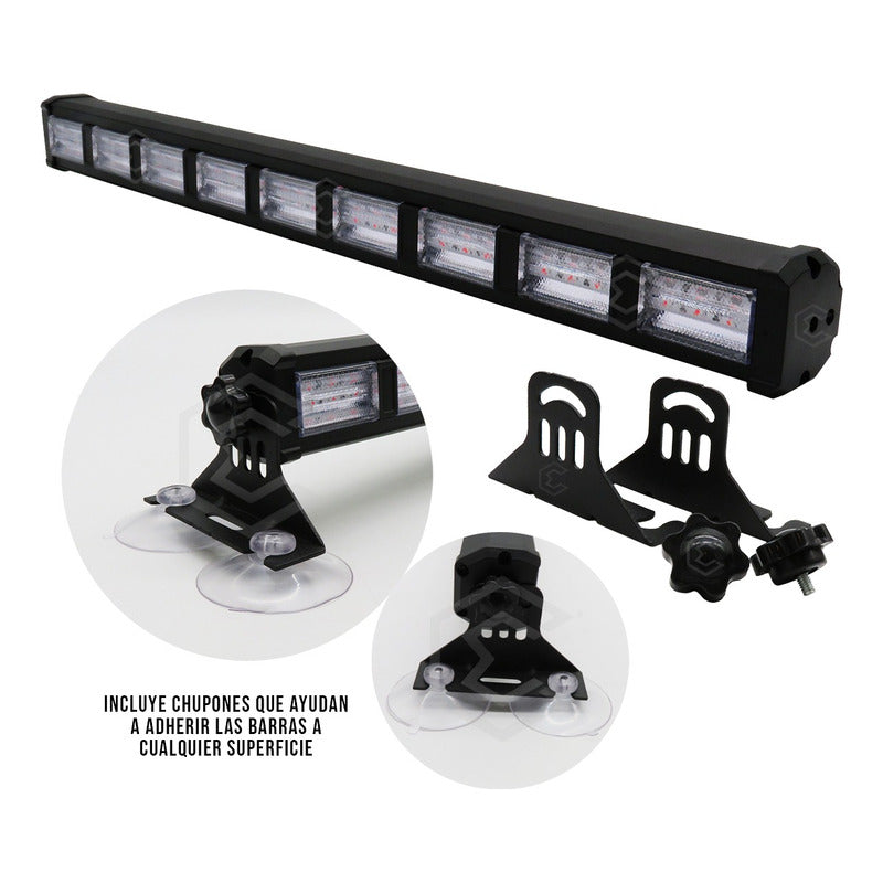 Barra 162 Leds 19 Funciones 9 Módulos Bicolor Estrobo 12-24v